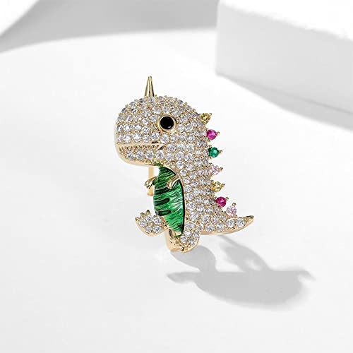 Image of Cute Dinosaur Sparkly CZ Brooches Pins Delicate Luxury Cartoon Animal Brooch Classic for Party Dance Banquet for Women Ladies Girls Dainty Elegant Beautiful Lapel Pins Scarf Clips Collar Neck Tie Dress Suit Shirt Ceremony Clothes Accessories Jewelry Mother's Day Valentine's Day Decor Christmas Birthday Daughter Gifts