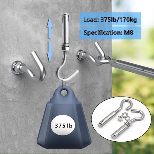 Concrete Wall Hook, Lsqurel 304 Stainless Steel Concrete Anchors Heavy Duty Open Expansion Bolts for Concrete Wall (M8-5Pack) by Lsqurel - Image 3