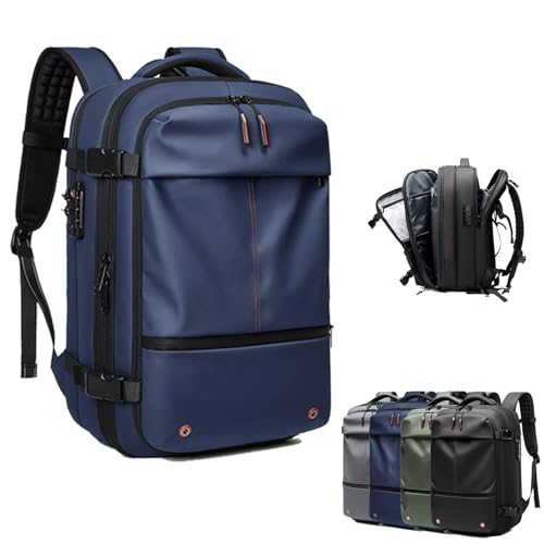 Spacevac Pro Backpack, Air Vacpack Backpack with Vacuum Seal Compression, 60L Expandable Easy Vac Travel Bag with Pump (Blue, 60L)