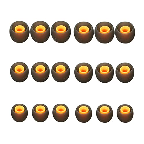 Image of Earbuds Replacement Tips Silicone Earbud Tips Ear Gels Fit for Inner Hole from 3.8mm - 5.1mm Earphones 9 Pairs S /M /L Black-Orange