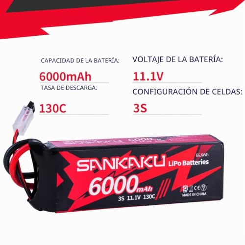 Baterías RC 3S 6000mAh Lipo SANKAKU para Disfrutar de Tus Coches y Barcos en el Campo 2