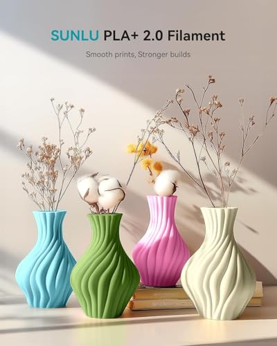 Image of 250g PLA+ 2.0 3D Printer Filament 1.75mm Bundle, Tough PLA Plus Multicolor (8x250g Mini Spools), Vacuum Sealed, Bone White+Midnight+Red+Yellow+Olive Green+Blue+Orange+Purple