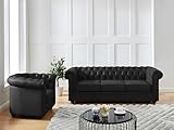 Forme mythique chesterfield, Cuir robuste et durable, Effet capitonné, Assise déhoussable