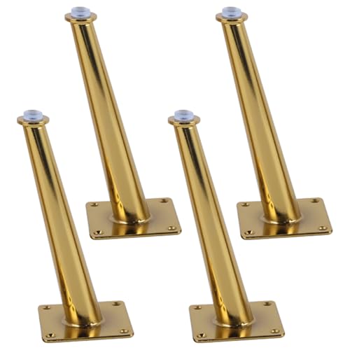 Genérico Pies para Muebles Patas de Mesa Cónicas 4 Piezas Superficie Galvanizada de Hierro Dorado Patas de Sofá Altura: 10-30 cm Patas de Gabinete: 17 cm/6,7'