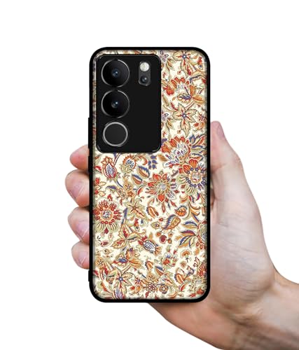 Image of Floral Design Premium 2D Printed Metal Back Case Cover for Vivo V29 5G / V29 Pro 5G, Multicolor