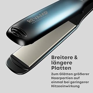 REVAMP Ultra X Shine Lisseur Céramique - Fer à Lisser Plaques Larges pour Cheveux Longs, Épais, Boucles - Chauffe Ultra Rapide, Lisseur Professionnel