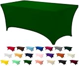 Utopia Kitchen 6FT Spandex Tablecloth [1 Pack, Emerald Green] 200 GSM Stretch, Fitted, Washable and Wrinkle Resistant Table Cloth Rectangle Cover for Trade Shows, Wedding, Parties [72Lx30Wx30H Inch]