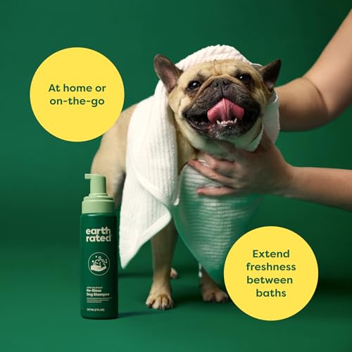 Earth Rated No-Rinse Dog Shampoo, Convenient Waterless Dog Shampoo for Cleaning, Conditioning & Detangling, for All Coat Types, Refreshing White Tea & Basil Scent, 7 oz. Earth Rated No-Rinse Dog Shampoo, Convenient Waterless Dog Shampoo for Cleaning, Conditioning & Detangling, for All Coat Types, Refreshing White Tea & Basil Scent, 7 oz.