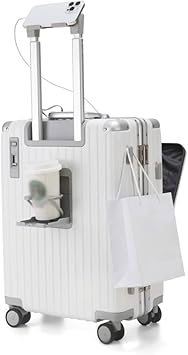 Amazon | Libetee 多機能スーツケース エナメルシルバー 機内