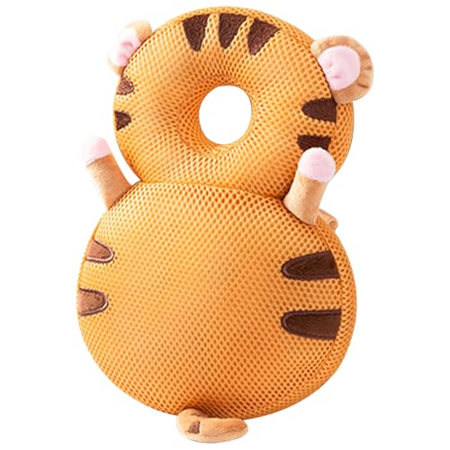 Protector de cabeza para bebé tipo mochila de tigre con correa 5