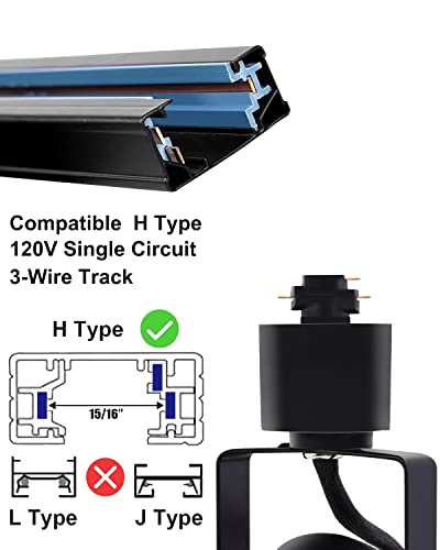 Steaire 10W H Track Lighting Heads,3000K Warm White Dimmable Bright Led Track Lighting Fixtures For Accent Retail Kitchen Artwork,120V Linear Track Light H Type-Cri90+ 24° - 12 Pack (Black) #TOP3