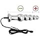 Elektro Shock Analplug zur Elektrostimulation Doppelpoliger Analdildo Anal plug mit Fernbedienung Masturbator Butt Plug Dilator Prostata Massage Stimulation SM Sexspielzeug für Frauen Männer