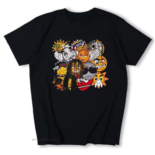 Men Cotton O-Neck Chief Keef Graphic T-Shirt Japanese Streetwear Clothing Shirt Black XXL
