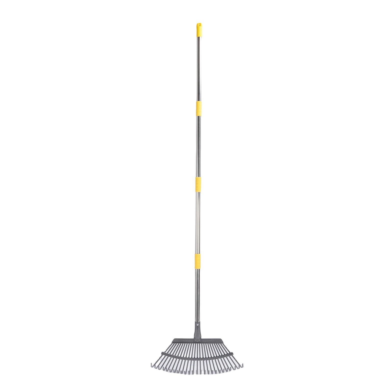 Rastrillo de Jardín Rastrillo de Hojas de Metal con Largo Ajustable para una Limpieza Eficiente del Jardín con Bolsa de Hojas Reutilizable de 36 a 73 Pulgadas