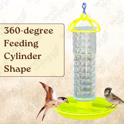 Image of 2-Pack Bird Water Station - Keep Wild Birds Hydrated with Constant Fresh Water | Easy-to-Fill Hanging Waterer with Circular Drinking Tray | Perfect for attracting Sparrows