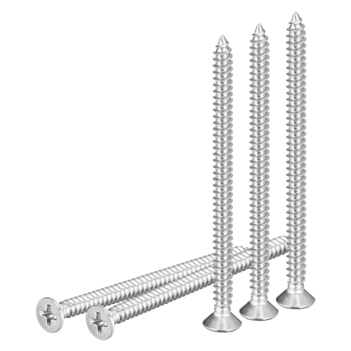 Vis à bois tête plate cruciforme inox 304 DTGN #8 x 2-1/2 pour menuiserie de meuble