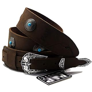 KCCCC Rétro Sangle de Guitare Guitare avec Bracelet en Cuir 2″ Wide réglable Sangles for Guitares – Noir Brun for Guitare Acoustique Vintage Rock Guitar Guitare Basse électrique - Les Beatles, Paul McCartney, John Lennon, RIngo Starr, George Harrison