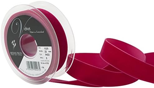 Berisfords Velvet Ribbon, Dark Green, 10.2 x 1.5 x 10.2 cm