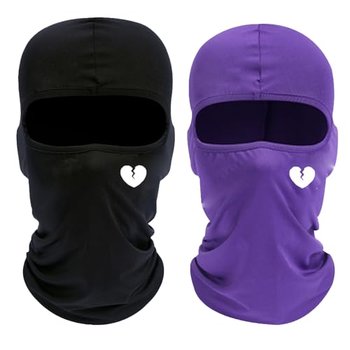 2 Piezas Balaclava Full Face para Hombre, Cascos de Ciclismo, Esquí, Senderismo, Caza, Militar, Motocicleta (Morado + Negro) miniatura 1