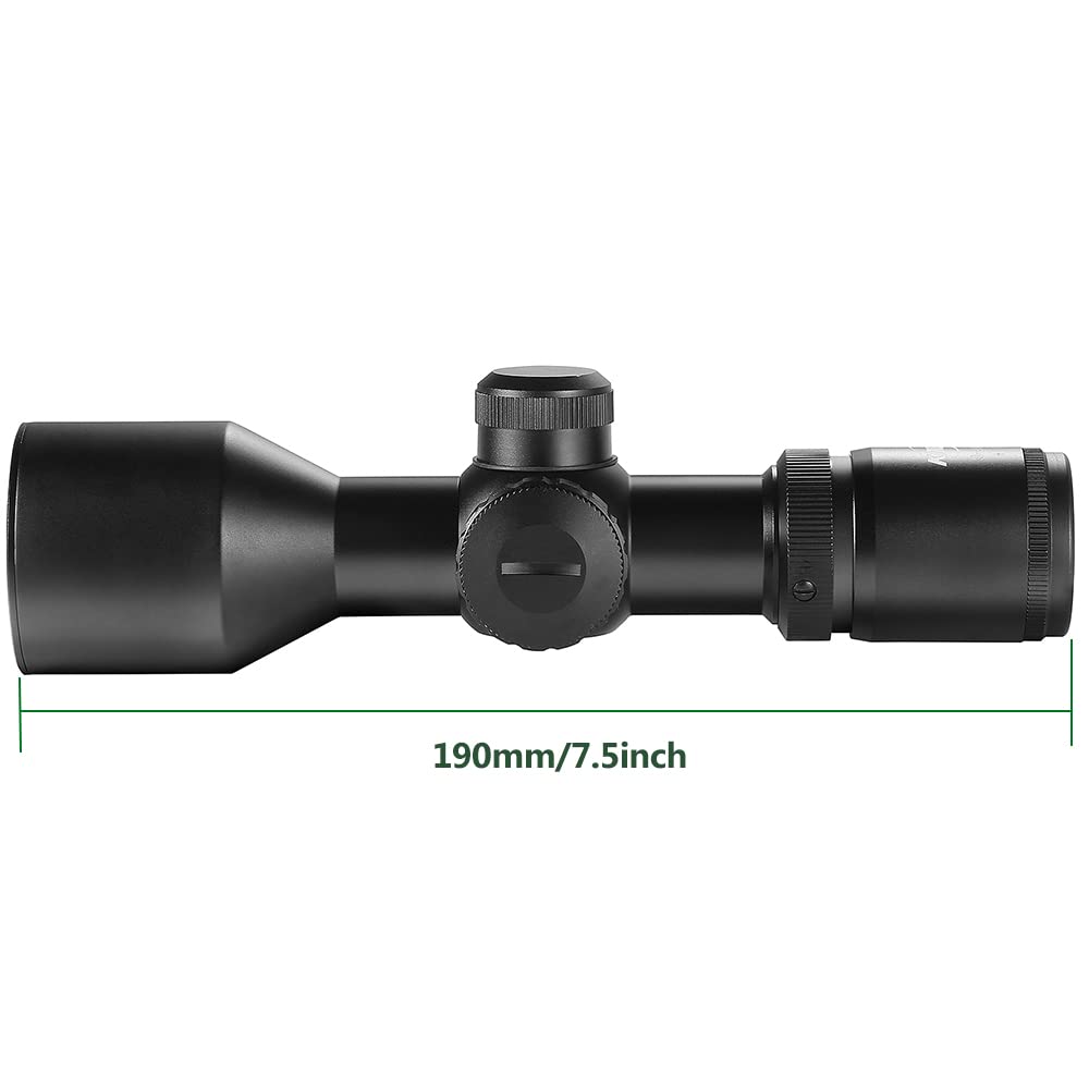 Paike 3-9x40 portée de Fusil compacte Optique de Fusil Tactique Rouge Vert réticule Mil-Dot illuminé pour la Chasse