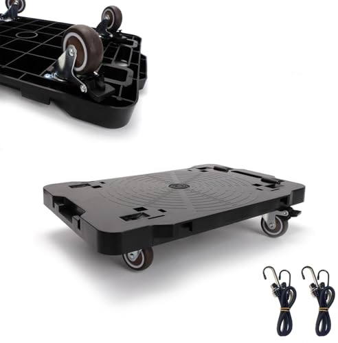 BLOHEIWA Furniture Moving Dolly With Lock,Portable, Heavy-Duty Rollers, Leg Movers for Furniture, 4-Wheel Small Flat Mover, 440 LBS/200KG Capacity,1-Pack Black Plant Dolly Cart With Brake (With Brake)