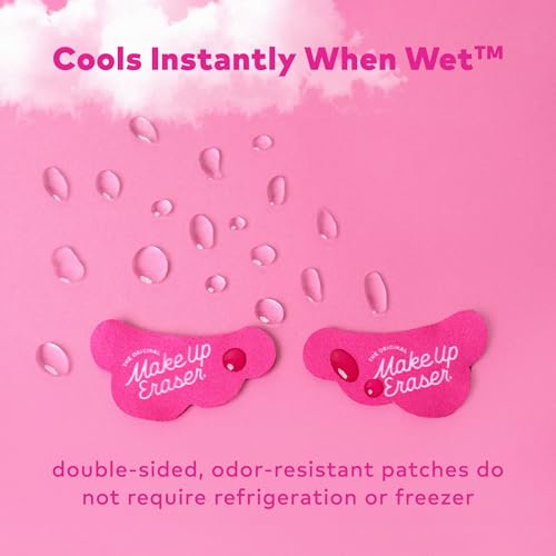 Image of Makeup Eraser Cooling Clouds Reusable Undereye Patches - Hydroactive Technology Mask Patch Pads for Tired Puffy Eyes and Wrinkles with Mini Washbag, Set of 2