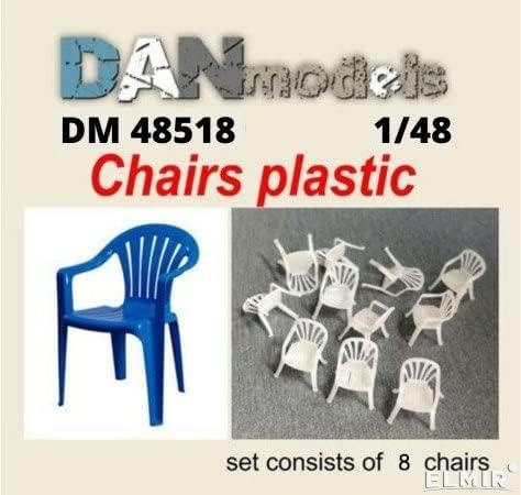 Dan Models 48518-1/48 Diorama Accessories. Plastic Chairs 8 pcs.