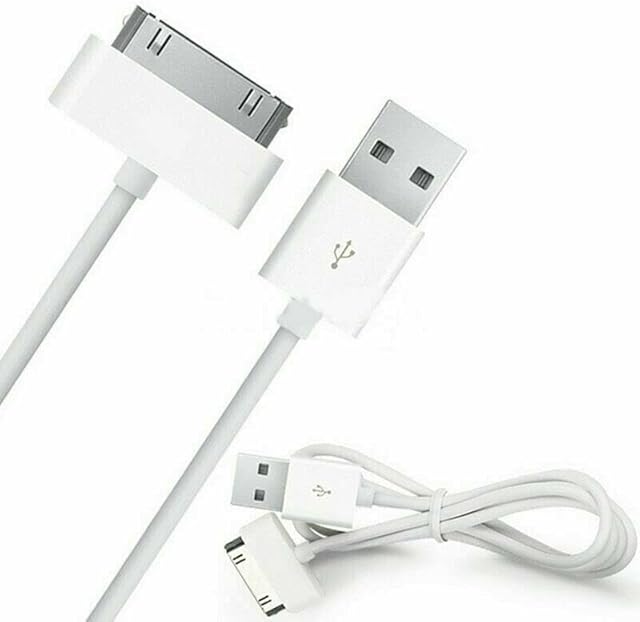 TWO AND THREE - Sync and Charging Data Cable for iPhone 4/4s, iPhone 3G/3GS, iPad 1/2/3, iPod, 30-Pin Cables Charger Lead - 1M White
