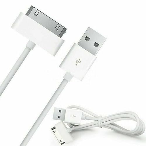 TWO AND THREE - Sync and Charging Data Cable for iPhone 4/4s, iPhone 3G/3GS, iPad 1/2/3, iPod, 30-Pin Cables Charger Lead - 1M White