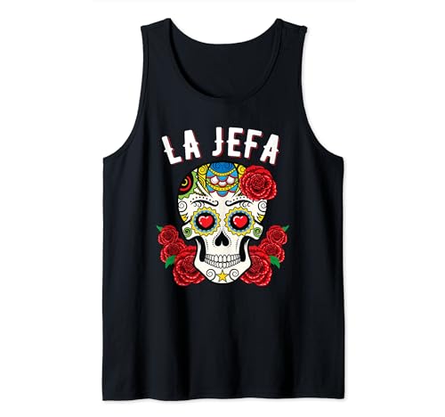 Sugar Skull Shirt La Jefa Women The Boss Dia De Los Muertos Camiseta sin Mangas