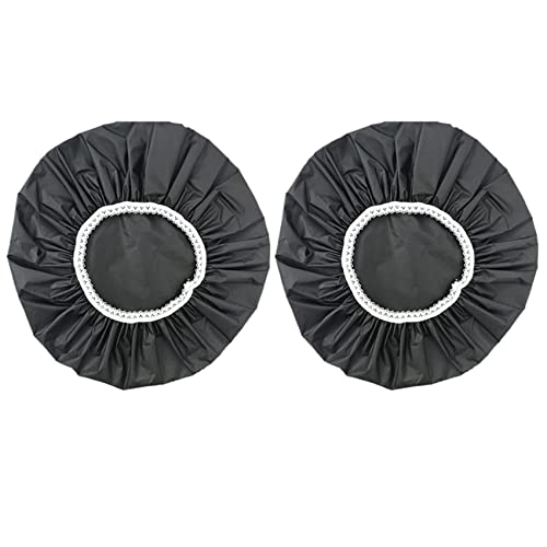 KVSERT Lot de 2 bonnets de douche imperméables pour la , de bain, de douche élastique pour hôtel (noir)