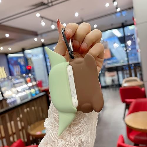 Image of Cartoon Silicone Case Compatible with Apple AirPods Pro 2 Case Cover - Cute 3D Shockproof 360 Protective Skin Cover with Keychain | AirPods Pro 2nd Gen Case (Yoda)