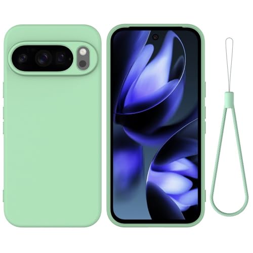 Coque Pixel 8 Pro silicone vert avec sangle pour vos photos de voyage sans risque