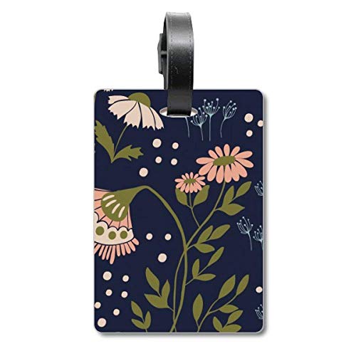 Étiquette de bagage fleurs roses pour vos voyages et vacances