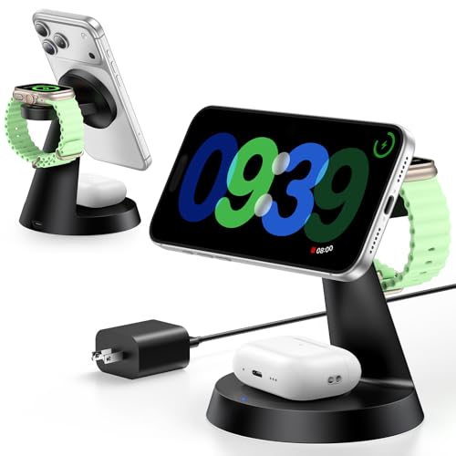 Applep 3 in 1 }Olbg[dXe[VA15W CX[dAMagSafe [dX^hΉAiPhone 17/16/15/14/13/12AApple Watch [dAAirPods ΉARpNgfXN[dhbNAu