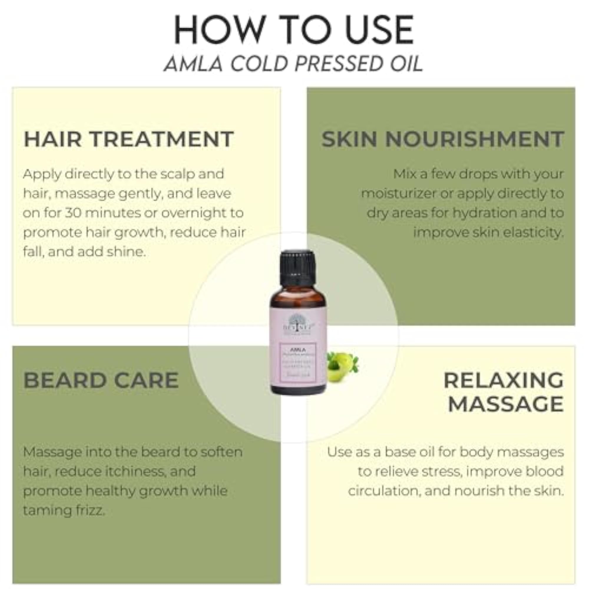 Amla Cold-Pressed Oil, 100% Pure Natural Hair Growth Treatment