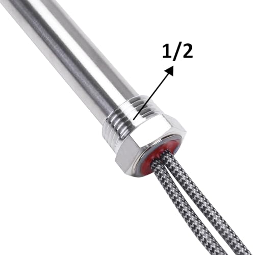 DERNORD 240V 750W Heizelement mit 1/2 Zoll Flansch Einzelrohr Mehrzweck DIY Heizstab Edelstahl Heizpatrone