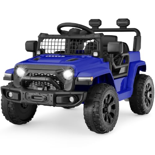 Image of Best Choice Products 12V Kids Ride On Truck Car w /Remote Control, Electric Ride On Car for Toddlers 3-5, Battery Powered Ride On Toy w /LED Lights, 4-Wheel Suspension, Safety Harness - Navy