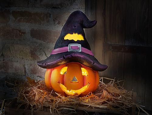 Dekoleidenschaft Halloween Windlicht Hexenhut für Innen + Außen, 33cm...