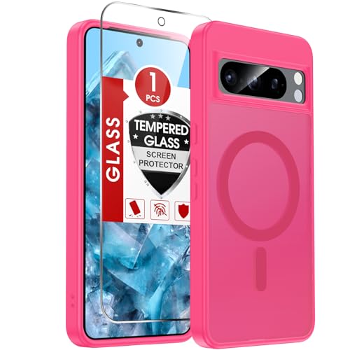 LeYi for Google-Pixel-8-Pro Case: [Mag-Safe Fit] with Tempered Glass Screen Protector, Magnetic...