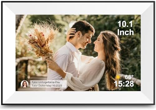 10.1 Inch WiFi Digital Picture Frame,Digital Photo Frame Load Picture and Video from Phone to Electronic Picture Frame, Sd Card,Touch Screen,Auto-roate, for Mom