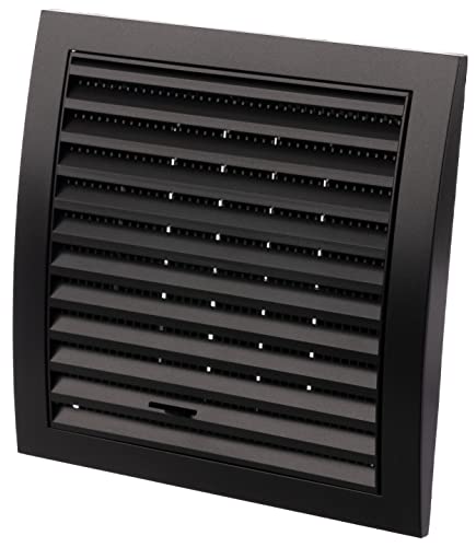 190x190mm Ø 125mm Anthracite Réglable Grille de Ventilation en Plastique - Grill D'aération avec Moustiquaire