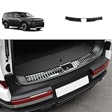 TERDARAY Rear Bumper Guard Cover Protector Compatible with Hyundai Santa Fe 2024 2025 Inner Tailgate Sill Guard Cover Interior Car Accessories Stainless Steel 1PC(Black Brushed Finish)