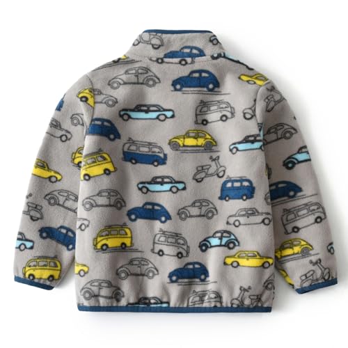Image of Toddler Boys Girls Fleece Jacket Lightweight Fall Spring 2-12 Years | Soft Anti-Pilling Fleece, Easy Zip-Up, Hand-Warm Pockets, Windproof Stand Collar, Wear Alone or as Layer, Ideal for School