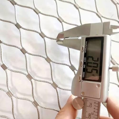 Generico Rete Metallica in Acciaio Inox 304 - Tipo X, Maglia 2 mm, per pollame da Giardino, Recinzione Flessibile anticaduta, Protezione Contro Le Cadute da Alta Quota, Maglia 5 cm (1,5 x 15 m)