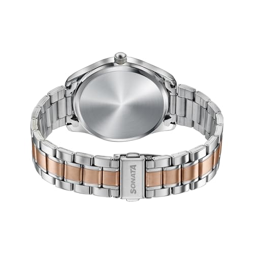 Image of Sonata Jashn with Quartz Analog Brown Dial IPS /IPRG Strap Men's Wedding Watch - 77206KM05