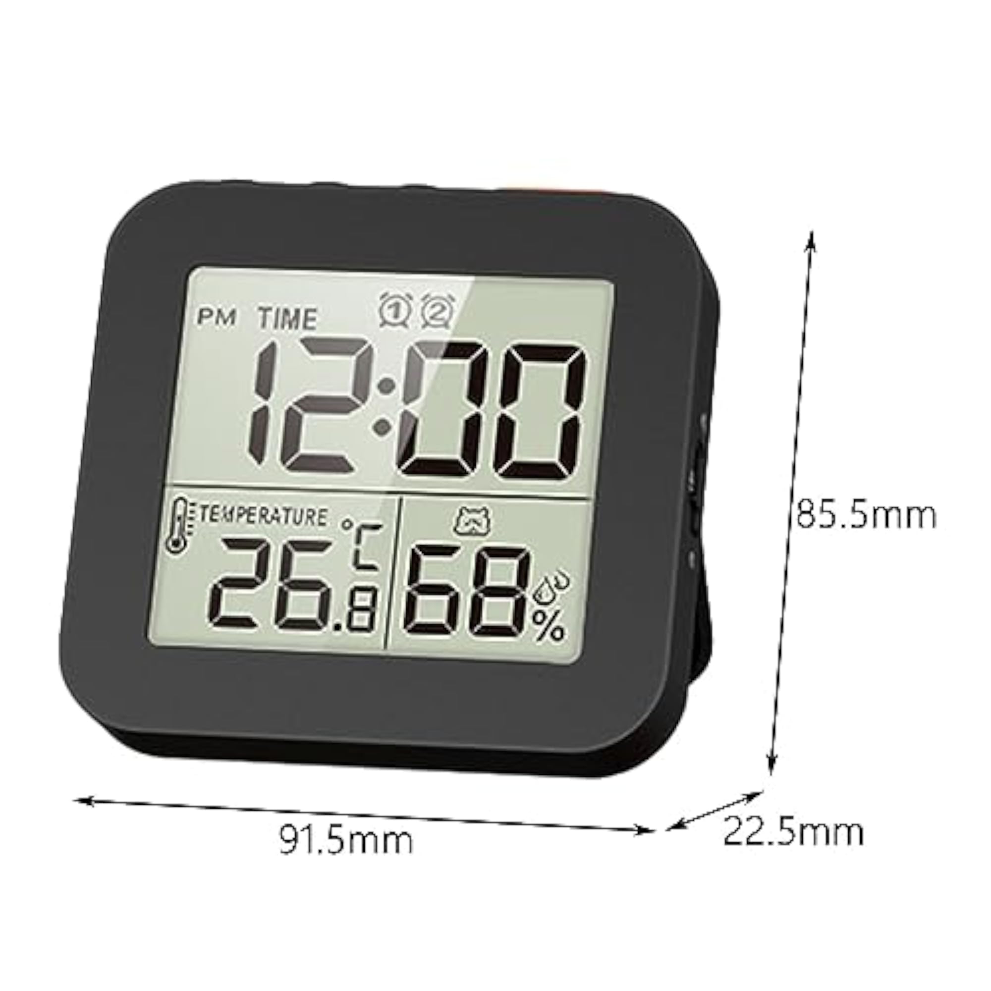 Waterproof Digital Bathroom Clock Shower Timer, Black
