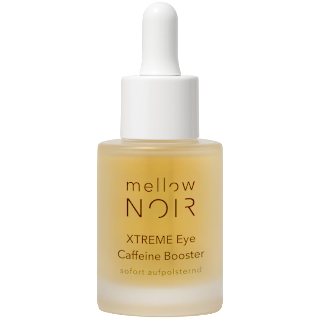 mellow NOIR XTREME Eye Caffeine Booster 15ml - SOFORT AUFPOLSTERND – Augenserum mit Koffein für müde geschwollene Augen – gegen Augenringe und Tränensäcke - Vegan - Zertifizierte Naturkosmetik