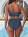 ANRABESS Bikini Sets for Women Summer High Waisted 2 Piece Bathing Suit Ribbed U-Wire Cutout Swimsuit Beach Vacation 2026 Grey Blue Large