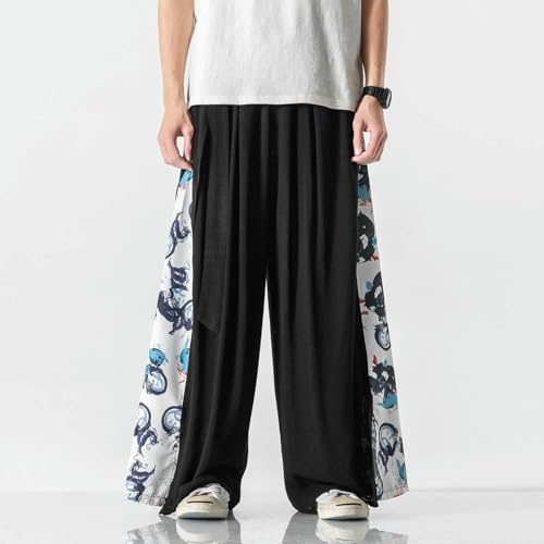 Jupe-culotte en coton et lin de style chinois pour un ete decontracte - 7
